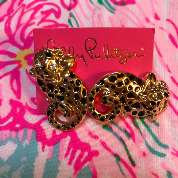 Lilly Pulitzer Cheetah, earrings & bracelet! Leopard gold - Picture 5 of 7